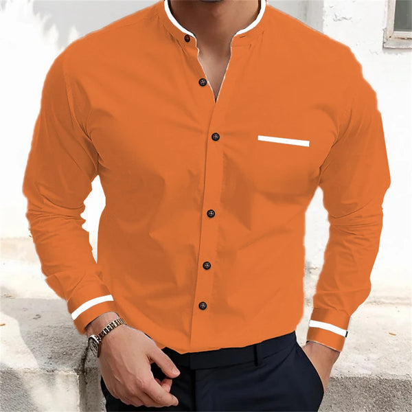 Men's Long Sleeve Shirts Plain Shirts Fashionable High Quality