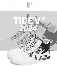 Men's High Top Sneakers Fashion Leather Casual Ankle Boots  for Men Lace Up