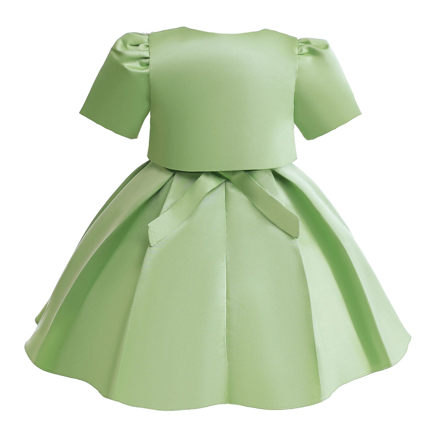 New Girls Dress Summer Sleeveless Princess Dress +Green Short Jacket