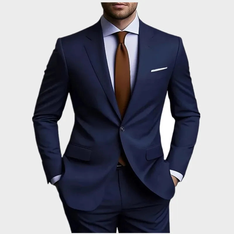 Men's Business Casual Wedding Suit Black Two-Piece Set with Waistcoat And Trousers Fashionable And Handsome Trend