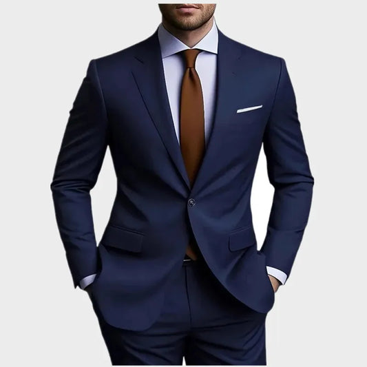 Men's Business Casual Wedding Suit Black Two-Piece Set with Waistcoat And Trousers Fashionable And Handsome Trend