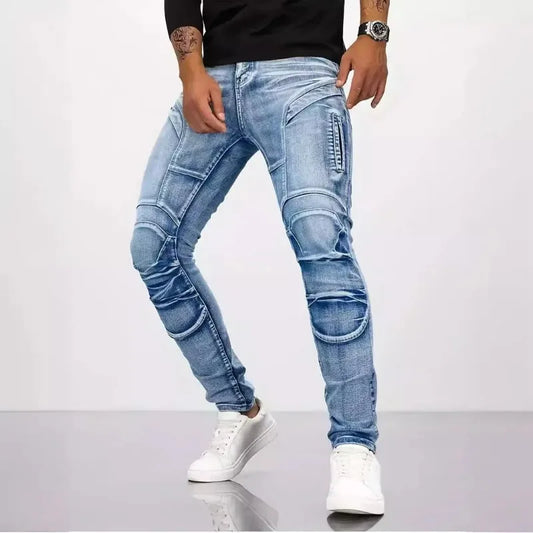 Trendy Jeans Men's Small Straight Leg Denim Design Pants New Slim  High Quality