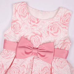 2026 New Fashion Rose Flower Girls Dress Summer Sleeveless Bow Girls Princess Dress Birthday Party Gifts 2-10 Years Kids Clothes