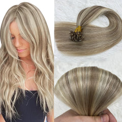 Flat Tip Keratin Hair Extensions Pre-Bonded Flat Tip Hair Extensions 50 Gram Double Drawn Straight 16-30 inch Indian Remy Hair