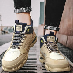 Men Sneakers Outdoor Casual Shoes New Non Slip Vulcanized Shoes Soft Sole Walking Shoe Lace-up High Top