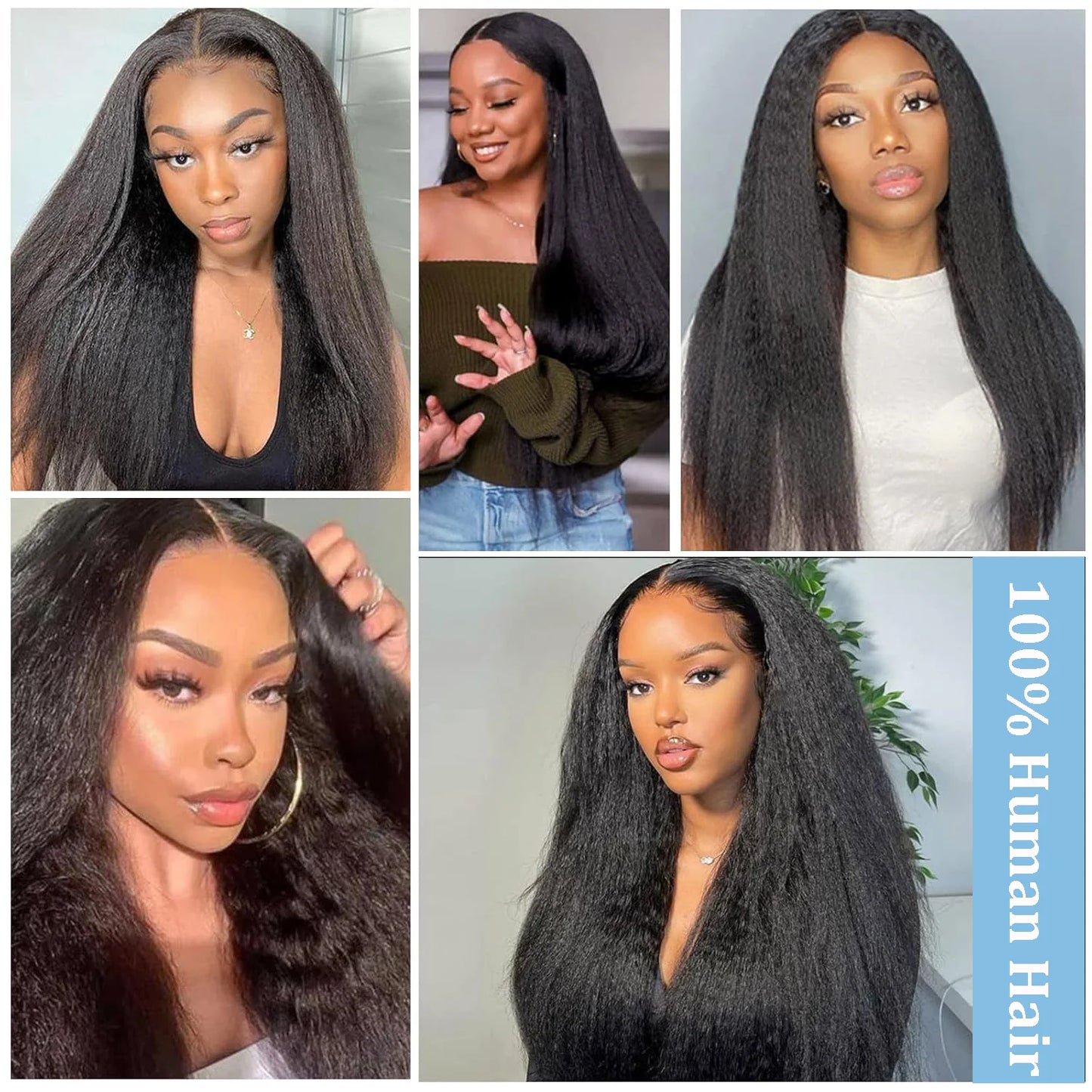 Tape In Kinky Straight Human Hair Extensions Brazilian Hair Adhesive Extensions Skin Weft Black 100% Real Human Hair for Women