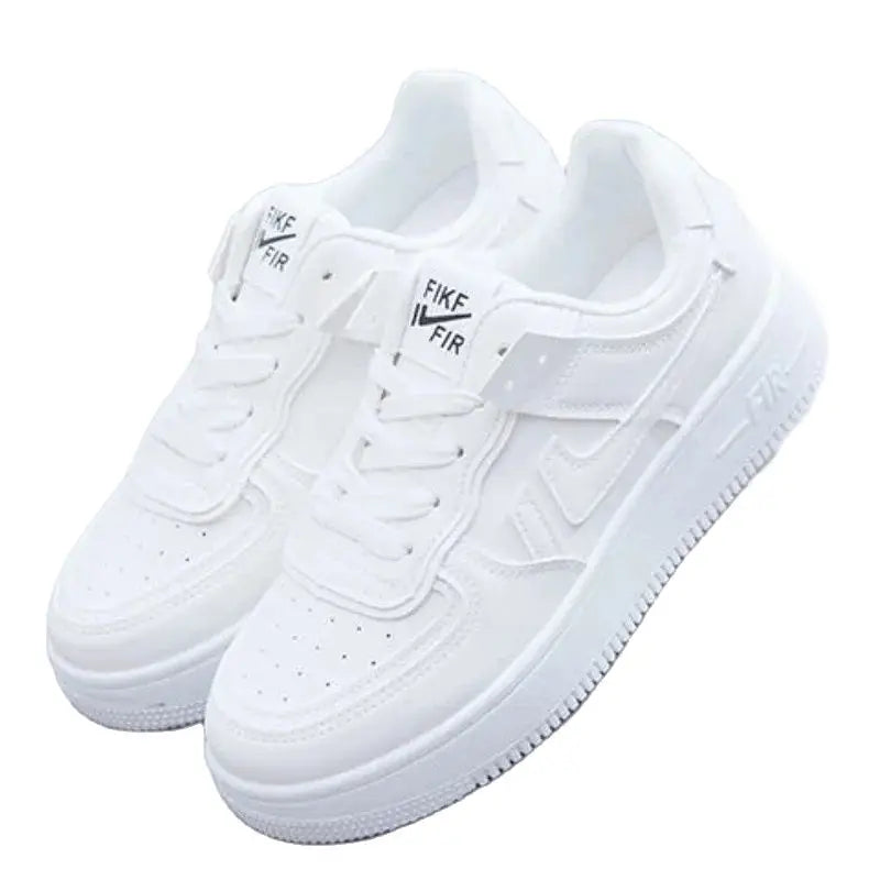 Fashionable Lace-up Flat Casual Shoes Comfortable Thick-soled Running Sneakers Round-toe Breathable/Wear-resistant Running Shoes