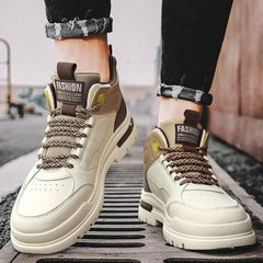 Men Sneakers Outdoor Casual Shoes New Non Slip Vulcanized Shoes Soft Sole Walking Shoe Lace-up High Top