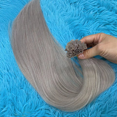 Human Hair Extensions Keratin K Tip Hot Fusion Human Hair Natural Hair Italy Keratin Glue Machine Remy Hair K Tip Straight