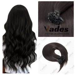 K Tip Hair Extensions Human Hair Keratin Pre Bonded Hot Fusion Nail Tip Balayage Natural Silky Straight Extensions for Women Use
