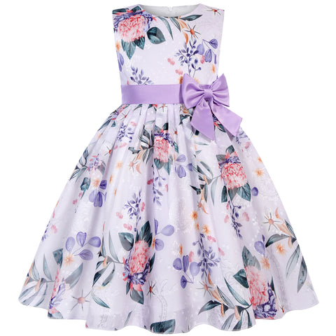 Bridesmaid Dress for Girls with Bow Decoration Special Occasion Children's Flower Girl Costume Suitable for Wedding Banquet