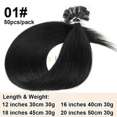 K Tip Hair Extensions Keratin Human Hair Hot Fusion Hair Extension European Hair Keratin Glue Machine Remy 12-20 inches