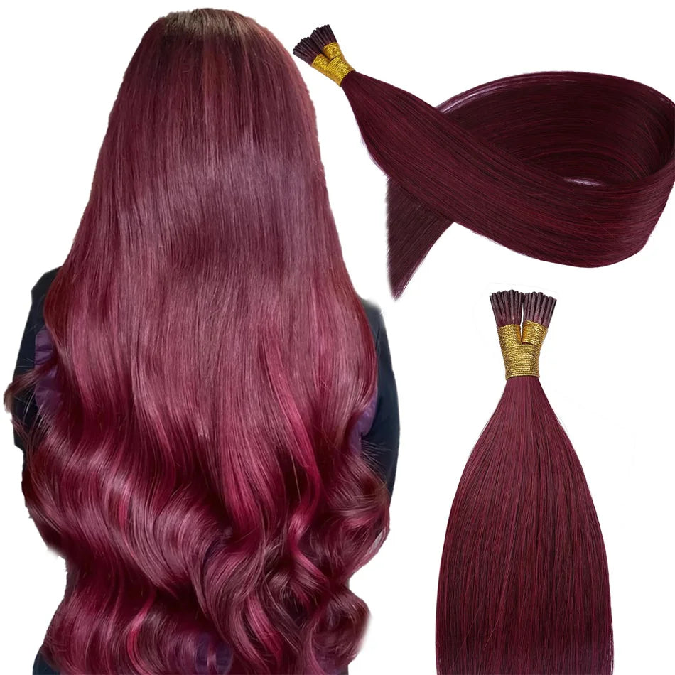 Straight ITIP Human Hair Extension 100% Real Human Hair Extensions 0.9g/pc 10 50 100 Strands Capsule Keratin Human Fusion Hair