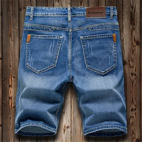 2026 Summer Shorts Jeans Men Denim Pants Stretch Dark Blue Fashion Design Men's Jeans Slim