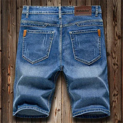 2026 Summer Shorts Jeans Men Denim Pants Stretch Dark Blue Fashion Design Men's Jeans Slim