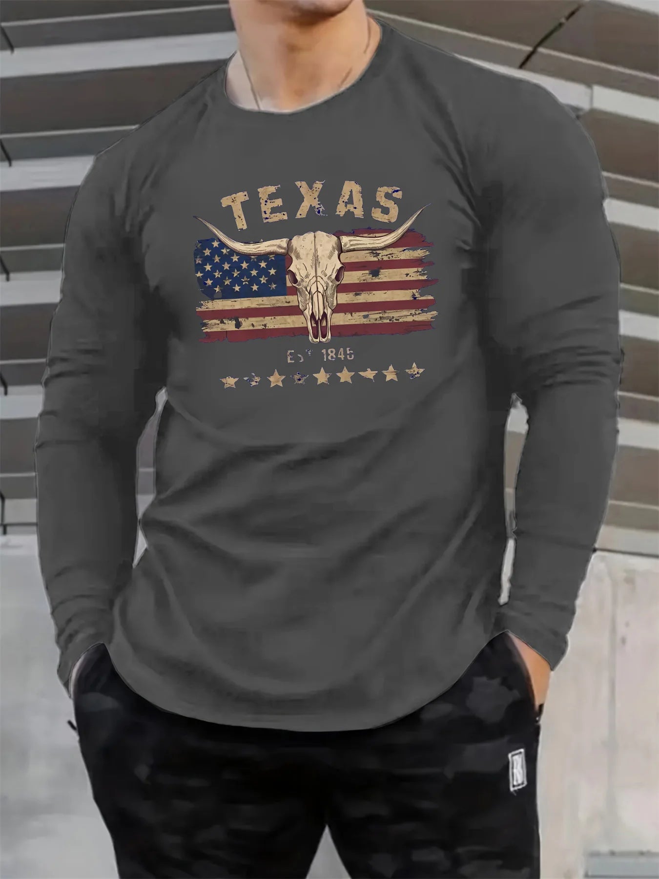 Men's 100% pure cotton loose and comfortable casual fashion wild west T-shirt