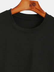 New long-sleeved T-shirt men's printed round neck long-sleeved T-shirt trend versatile casual tops men's clothing summer