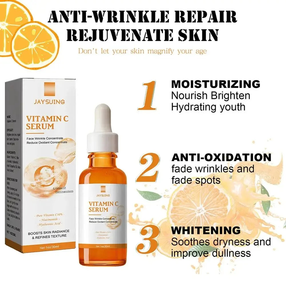Vitamin C Wrinkle Remover Face Serum Lifting Firming Fade Fine Lines Anti-aging Essence Whitening Brighten
