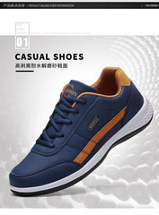 New Men Shoes Casual Shoes Leather Lace-Up Casual Sports Shoes Outdoor Wear-Resistant Vulcanized Shoes High-Quality Men Shoes