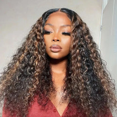 Highlight Ombre Lace Front Wig 40 Inch Curly Wigs 13x6 13x4 Hd Lace Frontal Water Wave Human Hair Wigs 1B/30 Colored Deep Wave