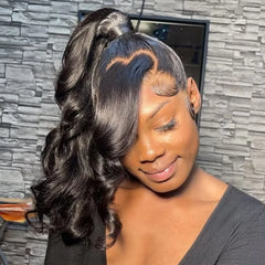 Hidden Strap Body Wave 360 HD Full Lace Front Wigs Human Hair Pre Plucked 12A Glueless Brazilian Virgin Wig With Drawstring