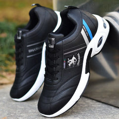 Men's leather sneakers Casual versatile shoes Outdoor non slip running footwear Fashion men