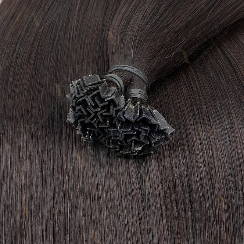 Boymia K Tip Hair Extensions Human Hair Keratin Pre Bonded Hot Fusion Nail Tip Balayage Natural Silky Straight Extensions 50G