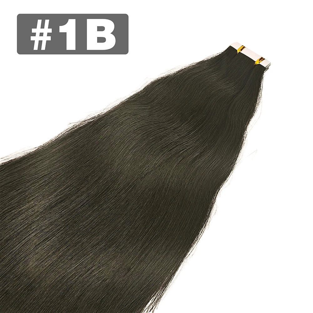 Tape in Hair Extensions Natural Human Hair Brazilian Origina Hair 100% Real Human Hair Extensions 20 Pcs Straight for Women
