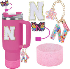 Accessories for Stanley Cup 40oz 30oz Letter Charms for Handle Silicone Boot,Straw Cover Topper & Sticker Charms