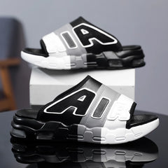 Summer Men Slippers Casual Sandals Platform Bubble Outdoor Beach Sandals Garden Shoes Male Comfortable Home Slides Loafers 39-47
