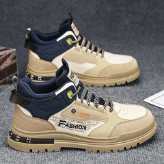 Men Sneakers Outdoor Casual Shoes New Non Slip Vulcanized Shoes Soft Sole Walking Shoe Lace-up High Top
