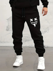 Autumn/Winter Men's Sweatpants Monster Smile Printed Lace-up Sweatpants Men Casual Pants