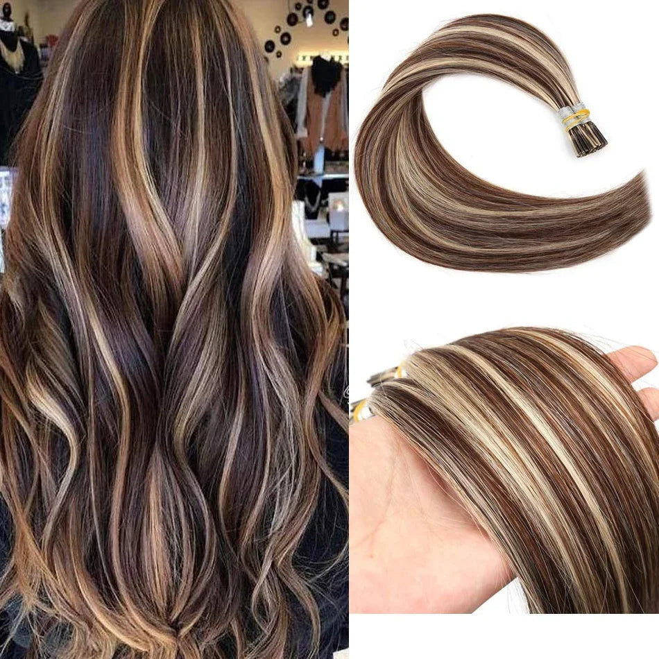 Straight ITIP Human Hair Extension 100% Real Human Hair Extensions 0.9g/pc 10 50 100 Strands Capsule Keratin Human Fusion Hair