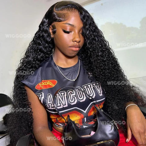 13X4 13X6 Water Wave Hd Transparent Lace Front Wigs Deep Wave Lace Frontal  Pre Plucked Curly Human Hair Wigs 250 Density
