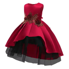Fashion Solid Flower Girl Dresses for Weddings Lace Sleeveless Prom Dresses Summer Children Girls Party Dresses 3-10 Years