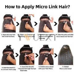 YWUEXT Loose Deep Wave Micro Link I Tip Hair Extensions 12"-26" Brazilian 100% Virgin Human Hair Micro Ring Hair 50pcs/pack