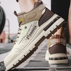 Men Sneakers Outdoor Casual Shoes New Non Slip Vulcanized Shoes Soft Sole Walking Shoe Lace-up High Top