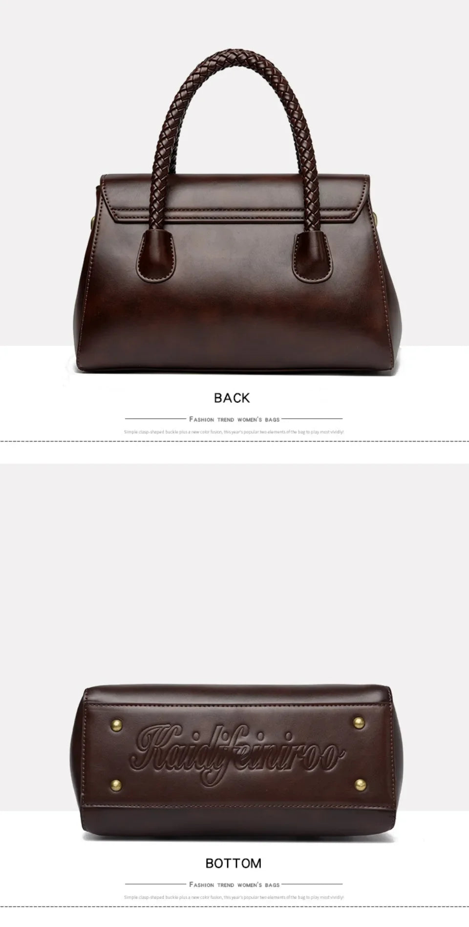 Retro High Quality Oil Leather Women Top-handle Shoulde Bags Vintage Casual Totes Trendy Lock Designer Handbag Small