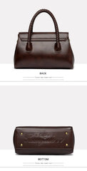 Retro High Quality Oil Leather Women Top-handle Shoulde Bags Vintage Casual Totes Trendy Lock Designer Handbag Small