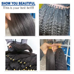 Kinky Straight I Tip Hair Extensions Brazilian Hair Pre Bonded Keratin Stick In Straight I Tip Hair Extensions 50 Strands/Pack