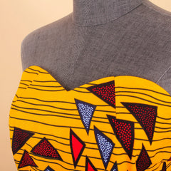 African Dresses for Women Strapless High Waist Sleeveless Ankara Print Maxi Dress Elegant