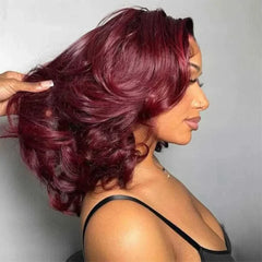 100% Human Hair Honey Blonde 13x4 Loose Body Wave Lace Front Wigs P4/27 Highlight Ombre HD Lace Front Wigs 99J Burgundy Color