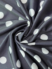 Retro Elegant Commuter Style Polka Dot High Waist  Flower Print Color Matching Short Sleeved Dress