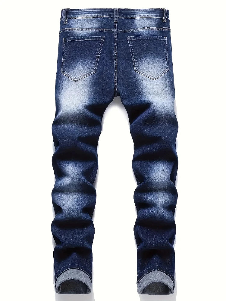 Riding Motorcycle Mens Pants Hip Hop Ripped Skinny Jeans Breathable