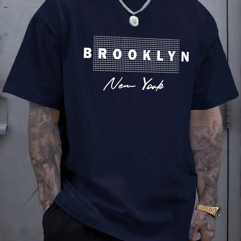 Men summer 100% pure cotton brooklyn new york