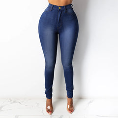 Pencil Pant Women Denim PantLon JeanTight High Waist Trousers Autumn Elegant