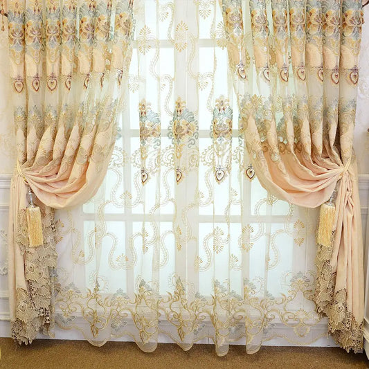 Noble Luxury Curtain For Window Bedroom Blackout Velvet Cloth Drape Fabrics Shade Panel Tulle Curtain Living Room X632#30
