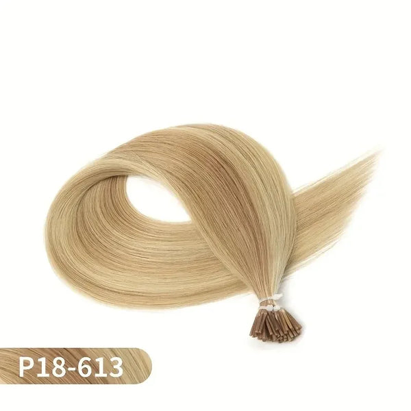 I Tip Hair Extensions Real Human Hair 50 Strands Jet Black Straight Pre-Bonded I Tip Hair Extensions Add Hair Length&Volume 50g