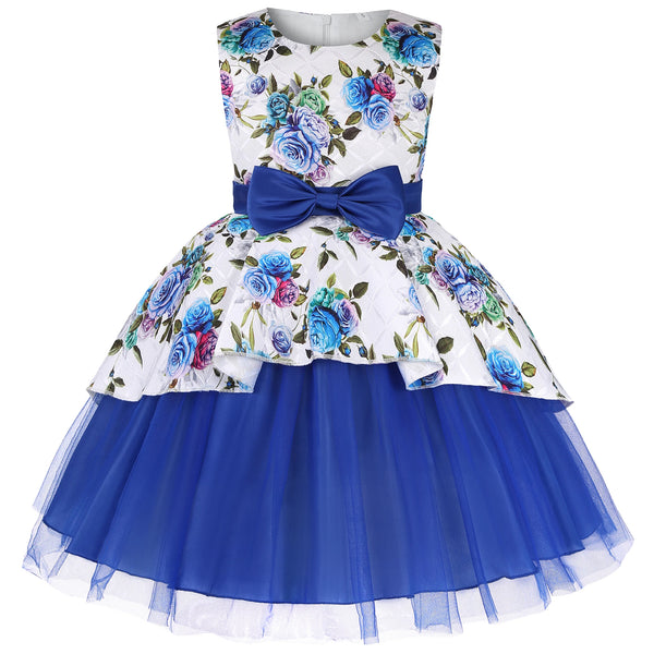 Children's Printed Formal Dresses, Tulle Princess Dresses,Models,Dresses, Banquet Attire, Piano Performance Outfi