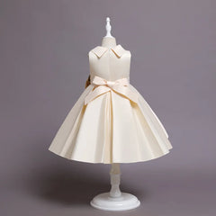 Baby Girl Bow Flower Dress 2-10 Year Children Girl Wedding Birthday Party Princess Dresses Kids Girl Gown